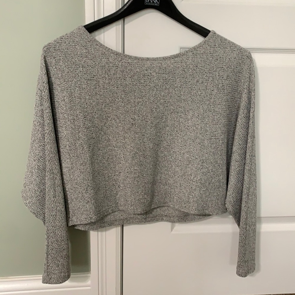grey cropped sweater